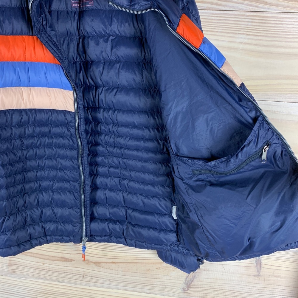 Cotopaxi Fuego Down Jacket Womens Medium Navy Blue Colorblock Puffer VISA Logo - Picture 4 of 11